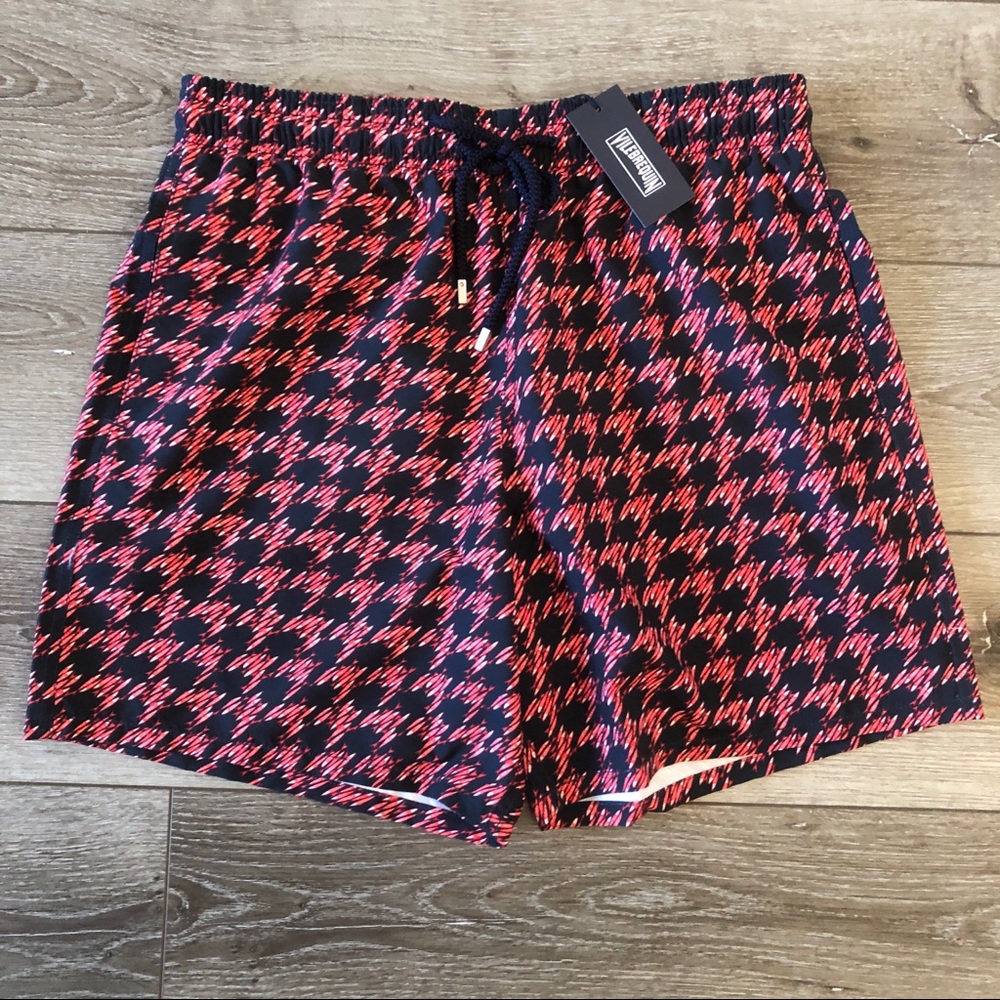 VILEBREQUIN XL Koi Houndstooth Swim Trunks Moorea